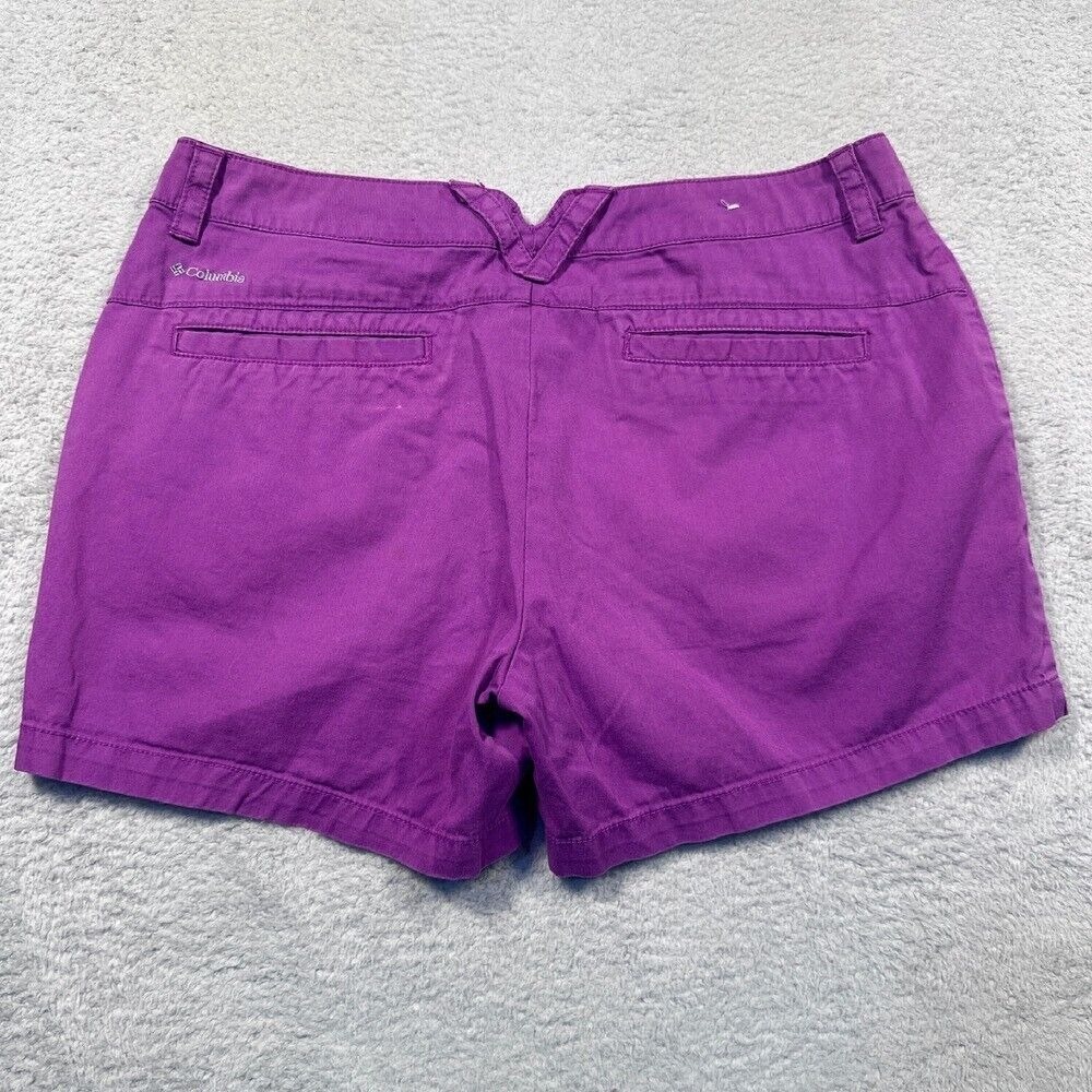 Columbia Shorts Women 6 Purple 100% Cotton Chino Hiking Outdoor Gorpcore Summer - Picture 2 of 9